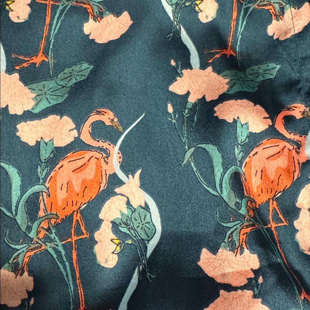 Their Nibs Flamingo and Floral satin-style dressing robe or duster - Picture 6 of 7